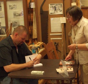 Signing "Sky Pilot of the Great Lakes"